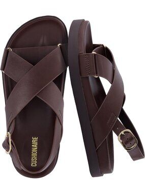 Women's Chocolate Foot bed Sandals Comfortable Arch Support Slingback Strap